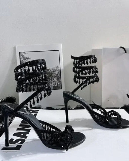 Elegant Designer Wrap Stiletto Heels