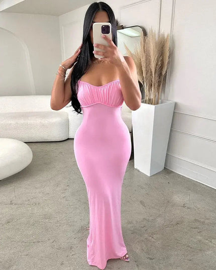 Encore Pink Bodycon Maxi Dress