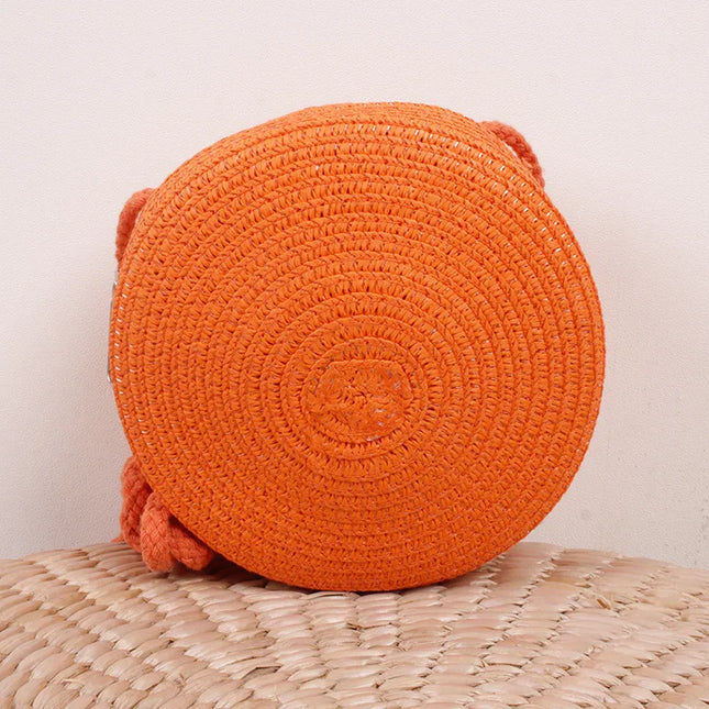 Summer Woven Straw Crossbody Bag for Women | Fashion Round Handmade Rattan Beach Small Handbag (Travel Female Shoulder Bag)