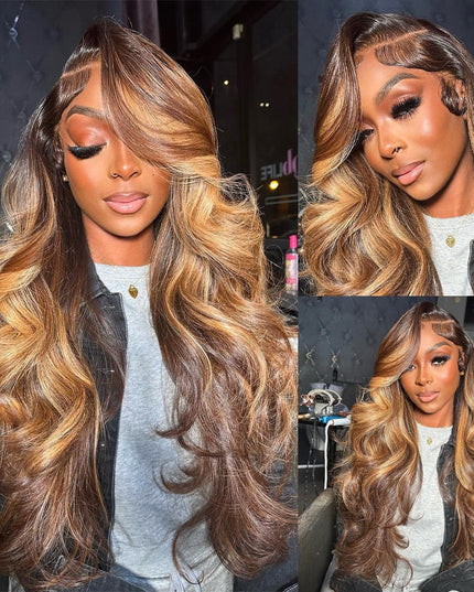Highlight Wig Human Hair 13x4 Lace Frontal Wig Colored Human Hair Wigs For Women 30 Inch Honey Blonde Body Wave Lace Front Wig