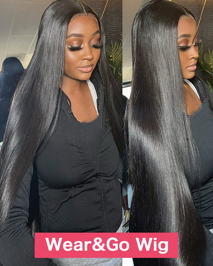 Glueless Preplucked Human Hair Wigs Ready To Wear And Go Brazilian Bone Straight 13x4 HD Lace Frontal Human Hair Wig For Women