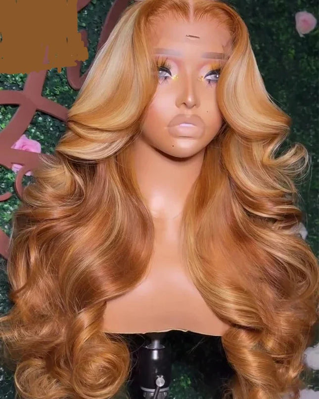 Honey Blonde 13X6 HD Transparent Lace Front Wigs Pre Plucked 13x4 Highlight Lace Frontal Wig Human Hair