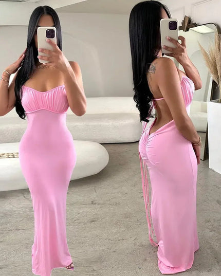 Encore Pink Bodycon Maxi Dress