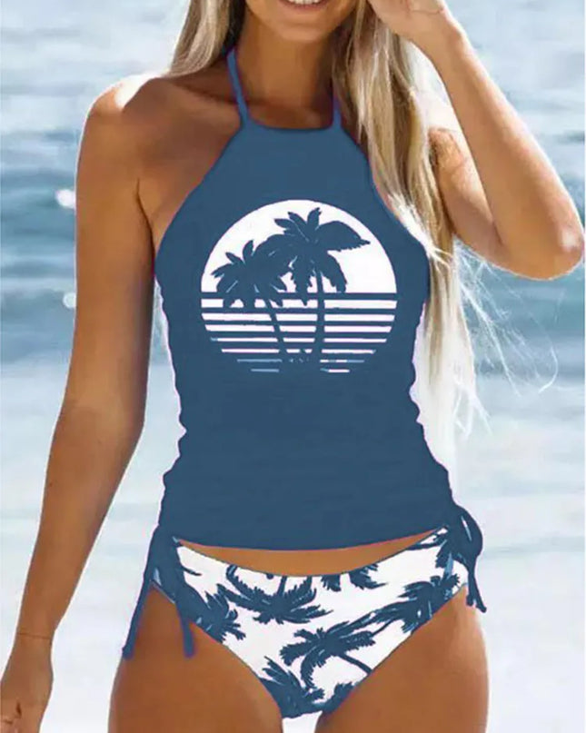GlamWave: Women's Tied Halter Tankini Set