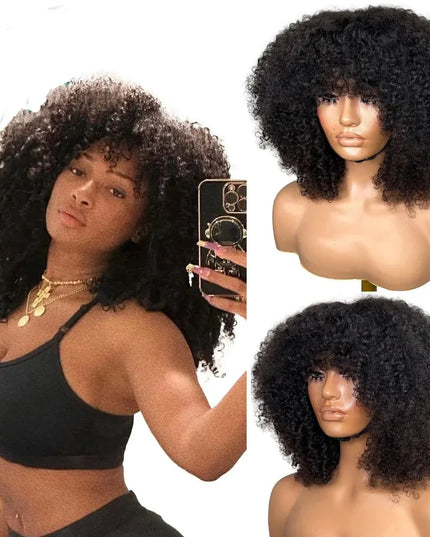 13x6 Kinky Curly Lace Front Human Hair Wigs For Black Women 13x4 Curly Lace Frontal Wig With Bang 4x4 Lace Closure Wig 250% Remy