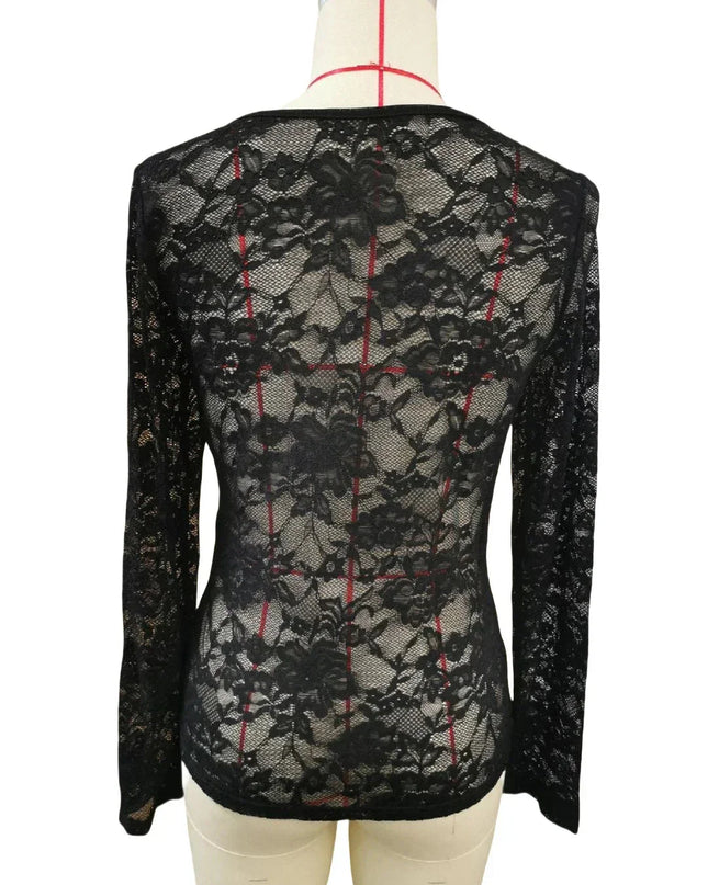 Long Sleeve Sheer Blouse