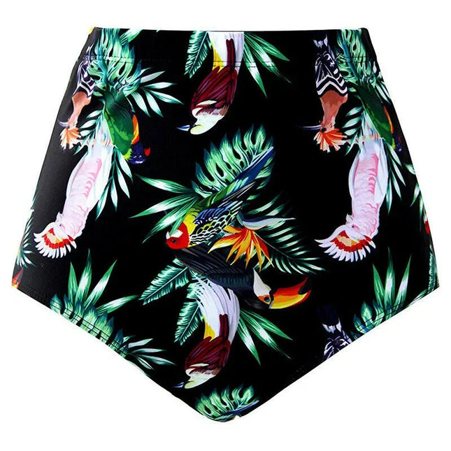 Floral High-Waist Bikini Shorts - Plus Size Swimwear