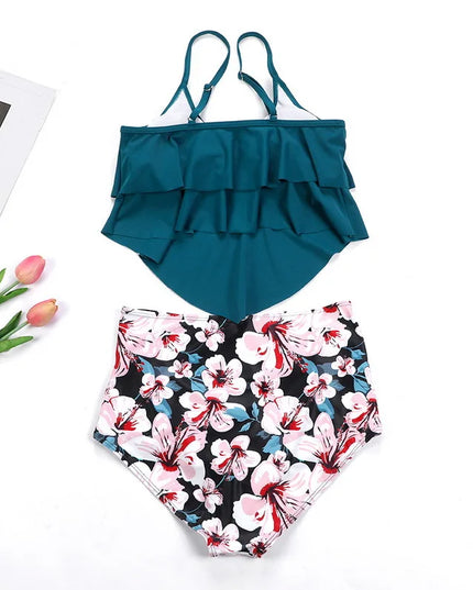 RuffleWave: Chic High Waist Bikini & Tankini Set