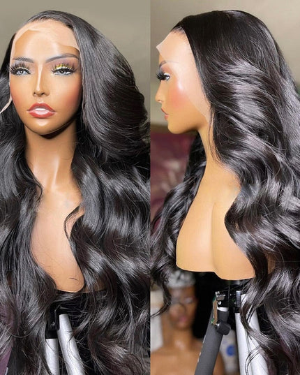 Body Wave Lace Frontal Wig Brazilian Transparent 13x4 Lace Front Human Hair Wigs For Black Women Loose Water Wavy Wig PrePlucked