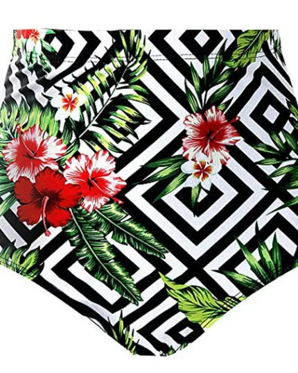 Floral High-Waist Bikini Shorts - Plus Size Swimwear