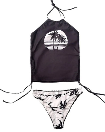 GlamWave: Women's Tied Halter Tankini Set