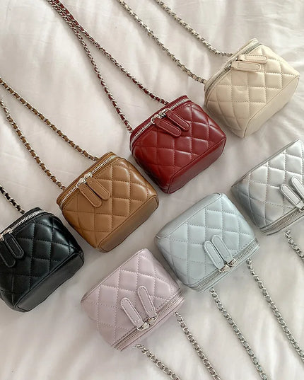 Mini Denim Crossbody Bags for Women | Lingge Chains Shoulder Bag & Fashion Brands Box Bag (Lipstick Coins Purses & Handbags)