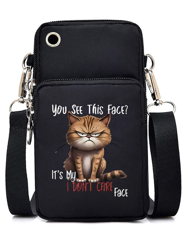 Women's Handbags Black Explosive Coffee Cat Messenger Bags | Female Cartoon Shoulder Bag Purse (Fashion Mobile Phone Crossbody Bags)