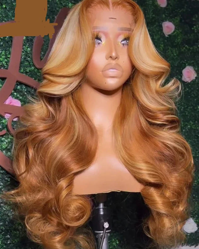 Honey Blonde 13X6 HD Transparent Lace Front Wigs Pre Plucked 13x4 Highlight Lace Frontal Wig Human Hair