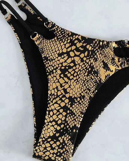 Sleek Serpent: Chic Push-Up Bikini Set