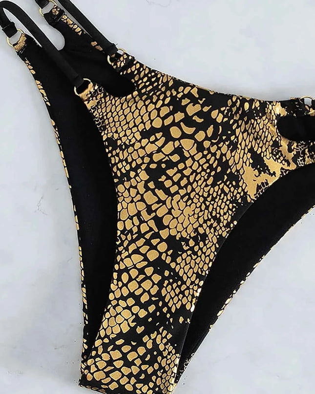 Sleek Serpent: Chic Push-Up Bikini Set