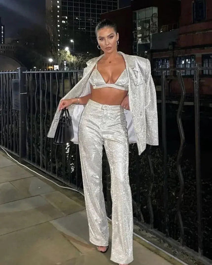 Glitz Blazer & Pants Matching Set