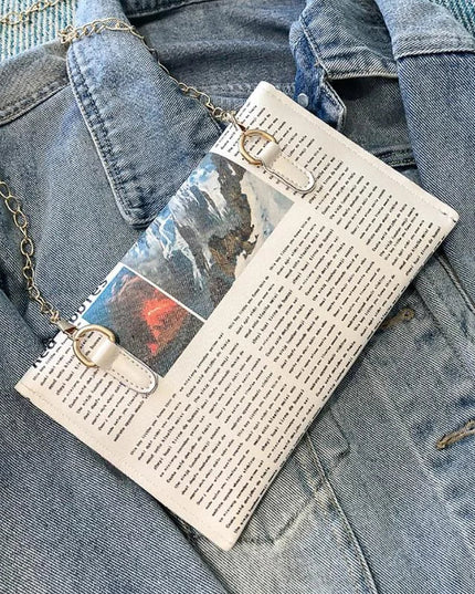 Women's Newspaper Messenger Bag | Shoulder Bag Personality Fashion Small Square Bag