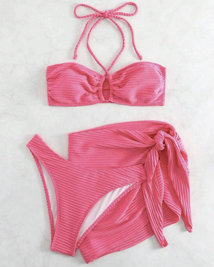 Sexy Halterneck Three-Piece Bikini Set | ZAKAPOP