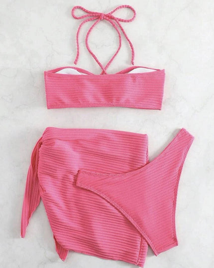 Sexy Halterneck Three-Piece Bikini Set | ZAKAPOP
