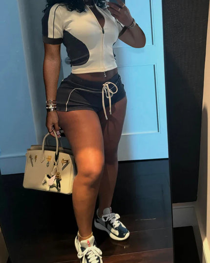 Chic Two-Tone Summer Sportswear Set for Women