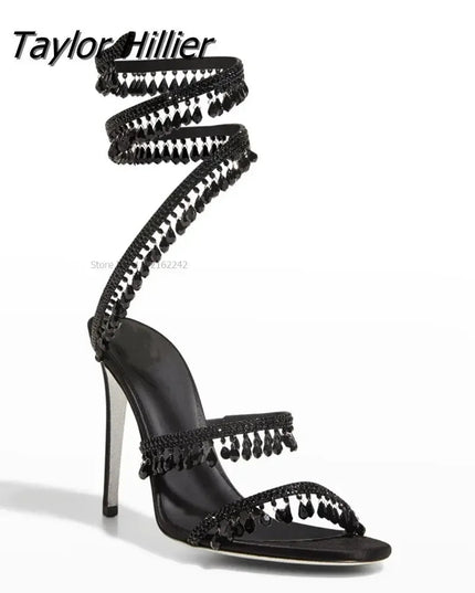 Elegant Designer Wrap Stiletto Heels