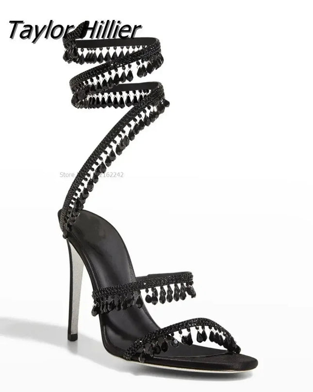 Elegant Designer Wrap Stiletto Heels