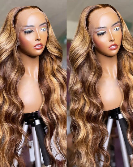 Highlight Wig Human Hair 13x4 Lace Frontal Wig Colored Human Hair Wigs For Women 30 Inch Honey Blonde Body Wave Lace Front Wig