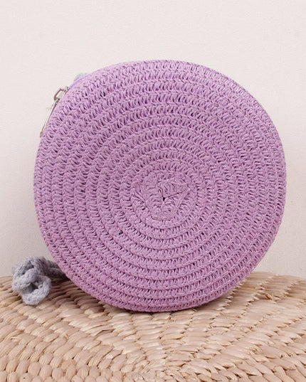 Summer Woven Straw Crossbody Bag for Women | Fashion Round Handmade Rattan Beach Small Handbag (Travel Female Shoulder Bag)