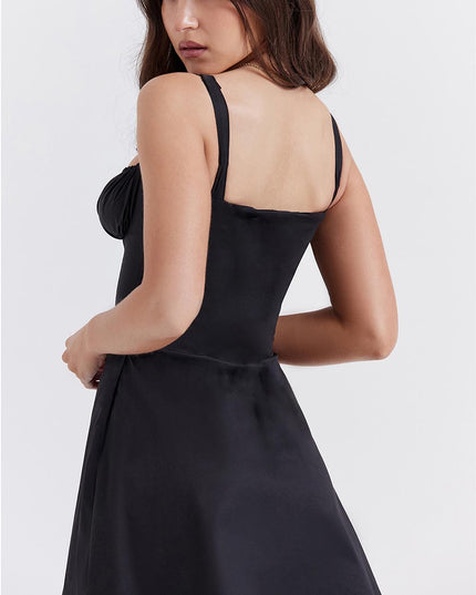 Solid Color French-Inspired Summer Cami Mini Dress | ZAKAPOP