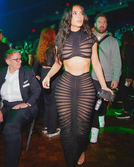 Cross-Border Supply: Women's Knit Sheer Club Outfit