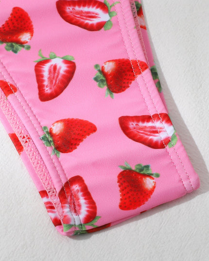 Three-Piece Strawberry Pattern Gauze Bikini | ZAKAPOP