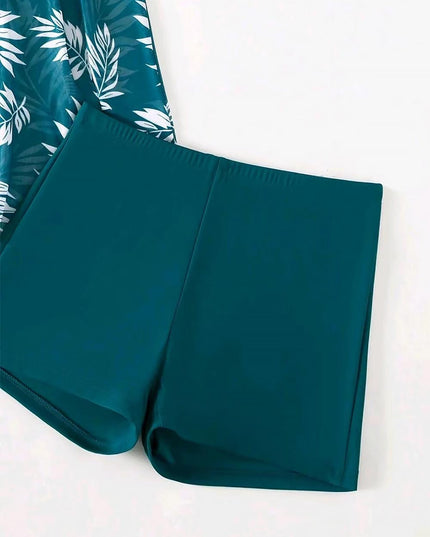 Tropical Print Ruched Bikini Swimsuit | ZAKAPOP