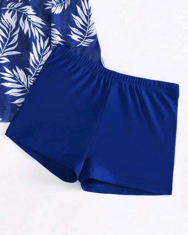 Tropical Print Ruched Bikini Swimsuit | ZAKAPOP