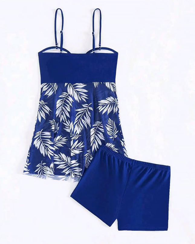 Tropical Print Ruched Bikini Swimsuit | ZAKAPOP