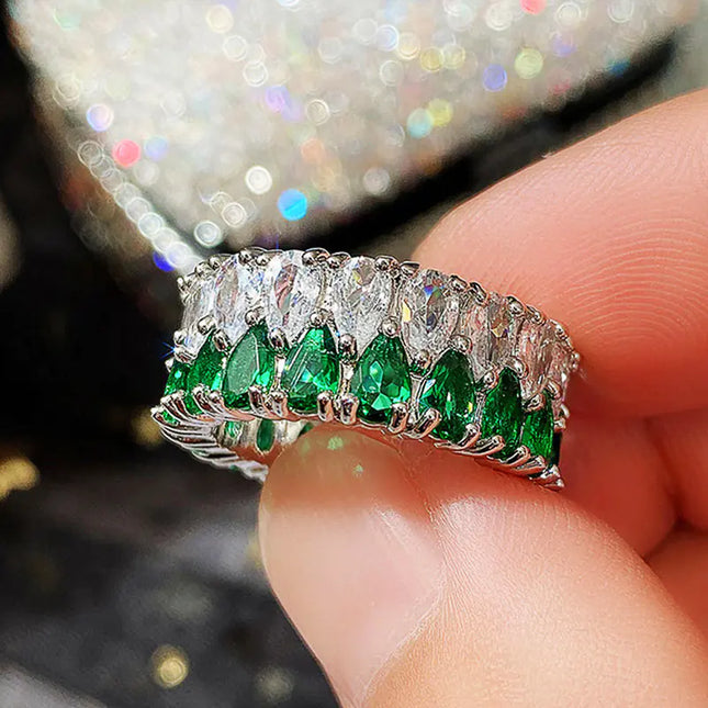 Gold Encrusted Zircon Ring Decoration