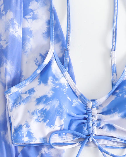 Women's Floral Print Three-Piece Set Swimsuit with Long-Sleeve Hoodie | ZAKAPOP