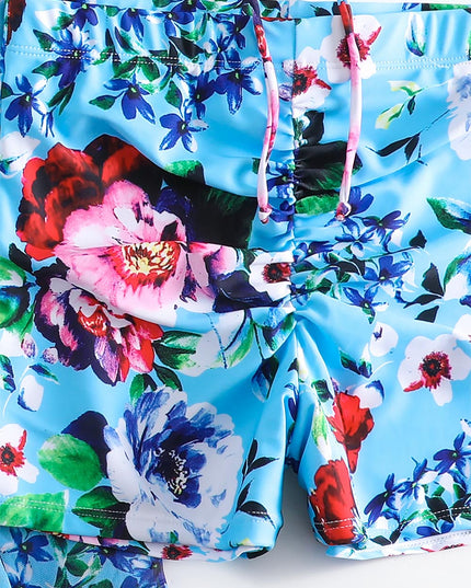 Women's Floral Print Three-Piece Set Swimsuit with Long-Sleeve Hoodie | ZAKAPOP