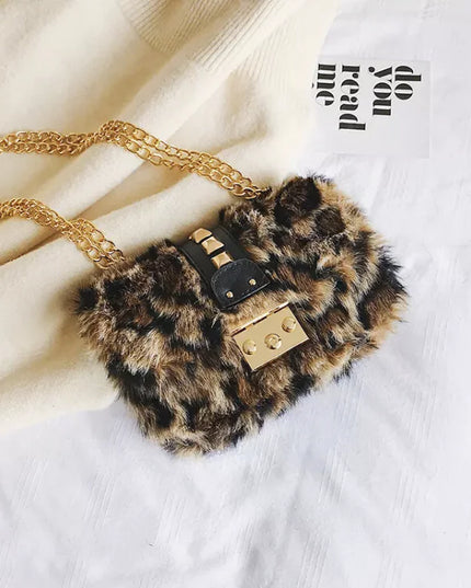 Fashionable Plush Crossbody Shoulder Bag
