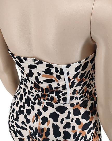 Leopard Print Jumpsuit Plus Size Women's