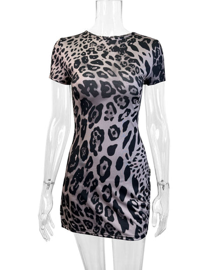 Leopard Print Dress Fashion Lady