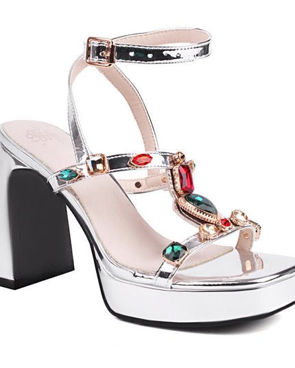 Shimmering Elegant High-heeled Womens Sandals See size chart under “more details”