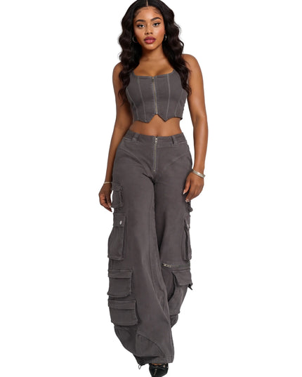 Stretch Twill Bustier Vest