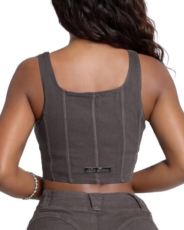 Stretch Twill Bustier Vest