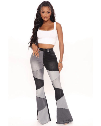 Women's Wide-leg Fashion Stitching Jeans