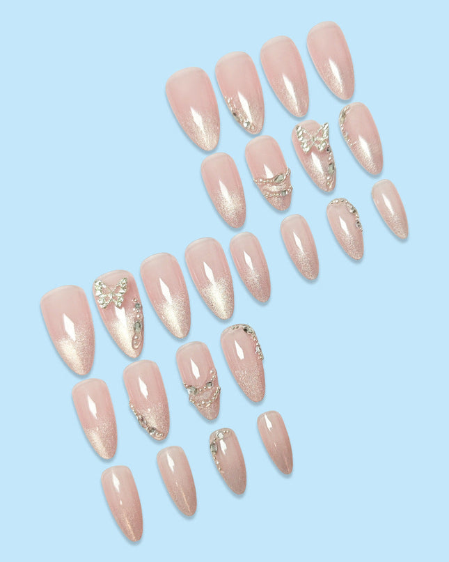 Butterfly Nail Sticker Hot Girl Cat Eye Diamond Wearing Armor