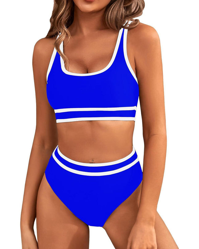 Bikini Tight-fitting Solid Color Swimsuit For Women