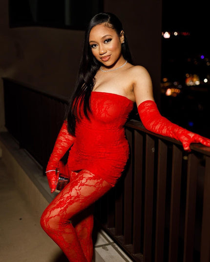 Breaking the Rules Red Lace Three-Piece Set