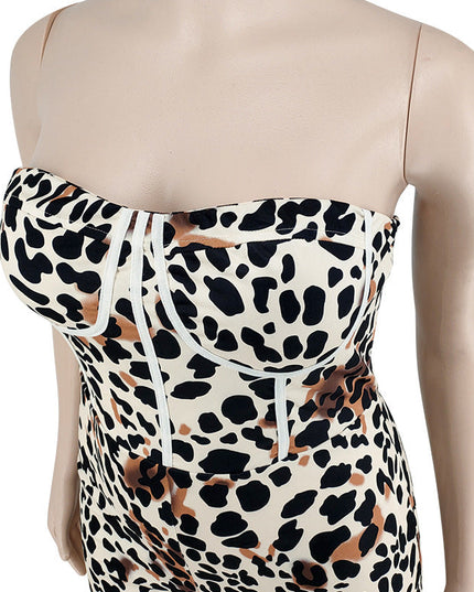 Leopard Print Jumpsuit Plus Size Women's