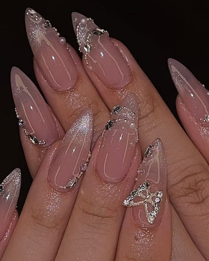 Butterfly Nail Sticker Hot Girl Cat Eye Diamond Wearing Armor